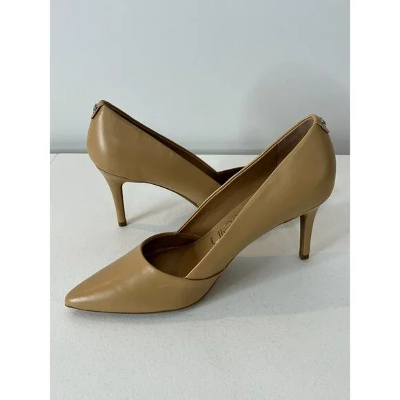 Calvin Klein Heels Womens 10 Shoes Pumps Faux Leather High Work Tan Nude Brown - Picture 8 of 15